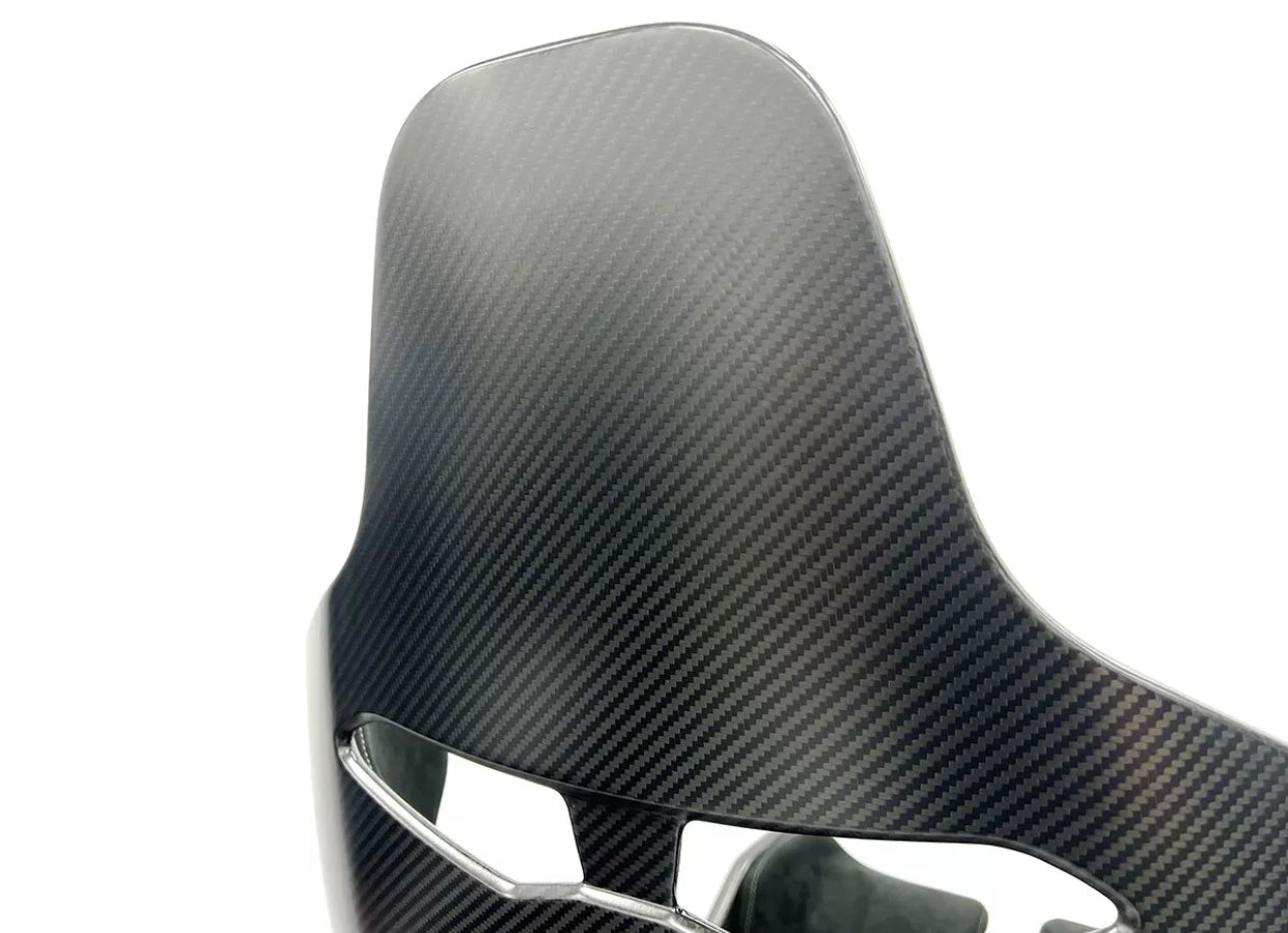 MCLAREN SENNA CARBON RACING BUCKET SEATS PAIR - BLACK WITH WHITE STITCH
